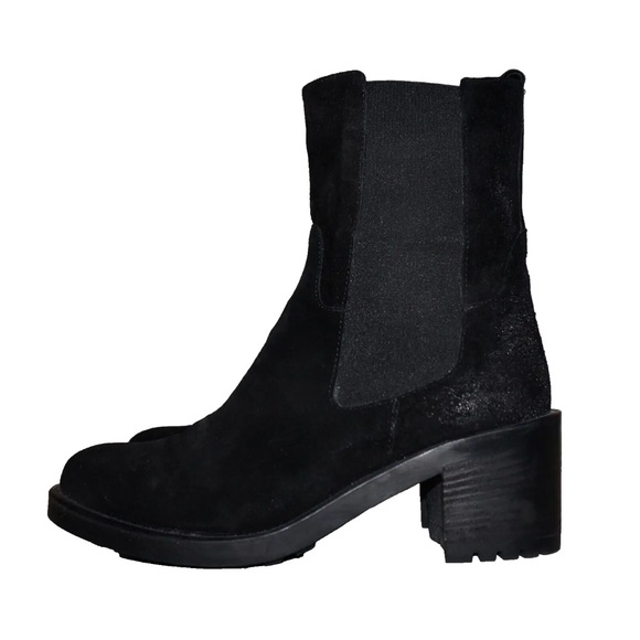 EMANUELE CRASTO Black Suede Leather Chelsea Lug Sole Boots EU 39=8.5-9 - Picture 11 of 14